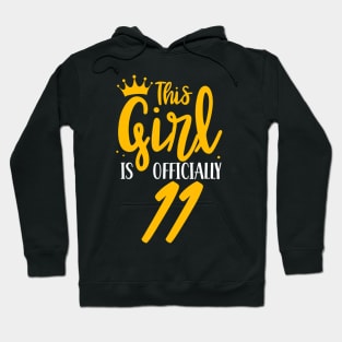 This Girl Is Officially 11 Age Her Old Years Birthday Eleven Hoodie